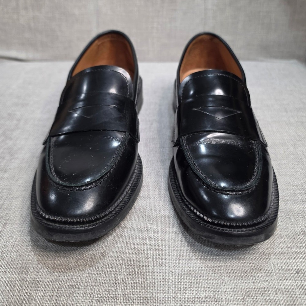 & Other Stories Black Leather Penny Loafers Classic Moc Toe Slip On Shoes